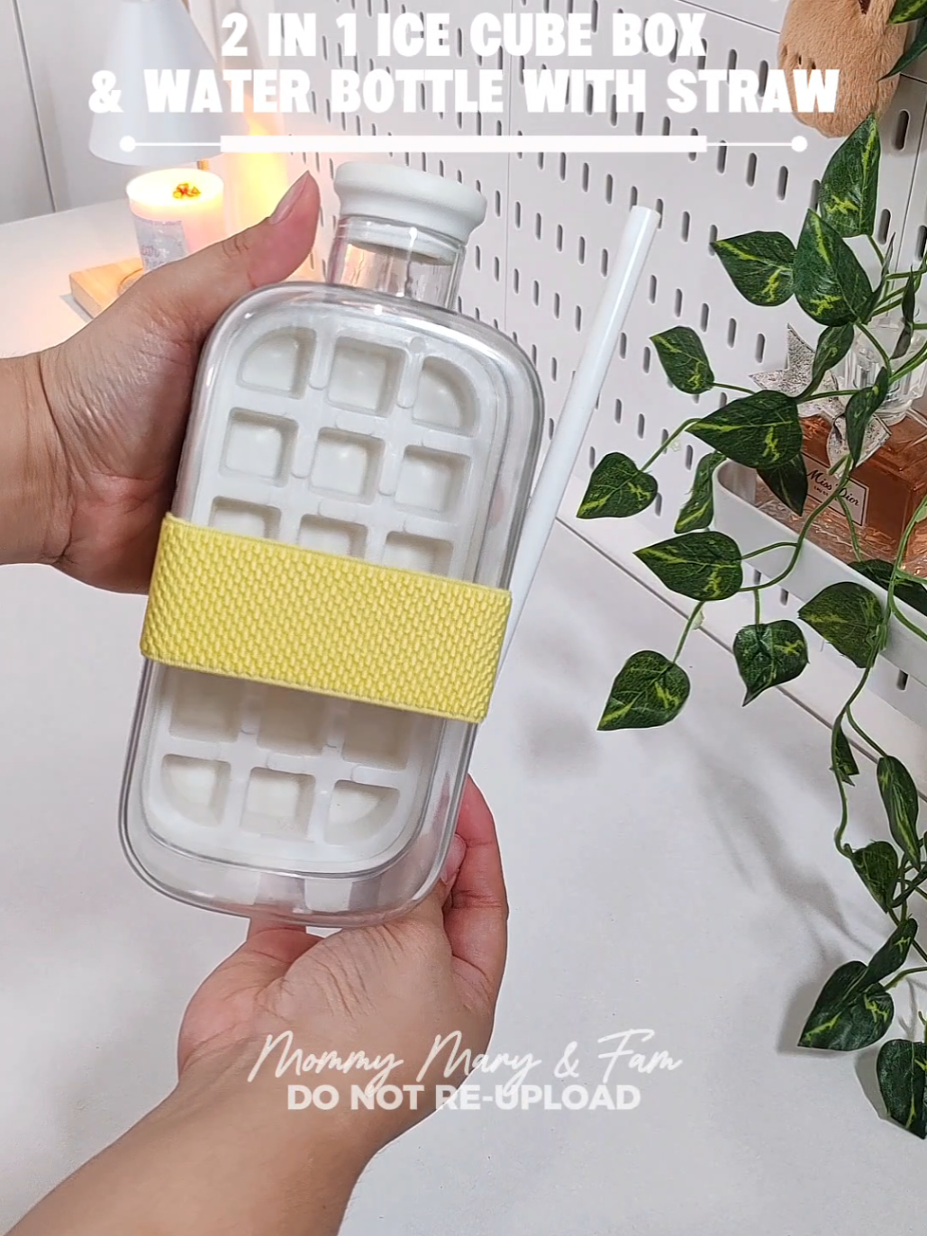 2 in 1 Ice cube box & water bottle with straw 💯 #icecube #siliconeicemolder #siliconeicecube #icemolder #waterbottle #waterbottleicecube #trending #viral #budolbymommymary 