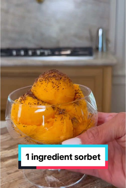 • 1-INGREDIENT TANGERINE SORBET! I finally got around to trying this viral trend from a few years ago (thanks to my friend @pamelasalzman) bc / had a ton of little mandarins sitting around from my kids lunches . It is SO YUMMY and refreshing! Comment LINK and I will send you the link to my food processor! It is the best! Makes 2 servings 6-8 seedless tangerines (or any amount you choose to freeze) Peel the tangerines and line them up on a baking sheet. Freeze overnight. When ready to make sorbet, add the frozen tangerines to a food processor and process until smooth. At first, it will be crumbly, but trust the process it will come together. After about 2 to 3 minutes, use an ice cream scoop and serve. #foodtrends #tangerines #viralfoodtrends