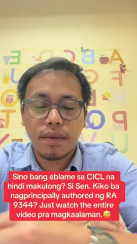 Sino bang eblame sa CICL na hindi makulong? Si Sen. Kiko ba nagprincipally authored ng RA 9344? Just watch the entire video pra magkaalaman.😅#protectionofchildren #childreninconfluctwiththelaw #ra9344 