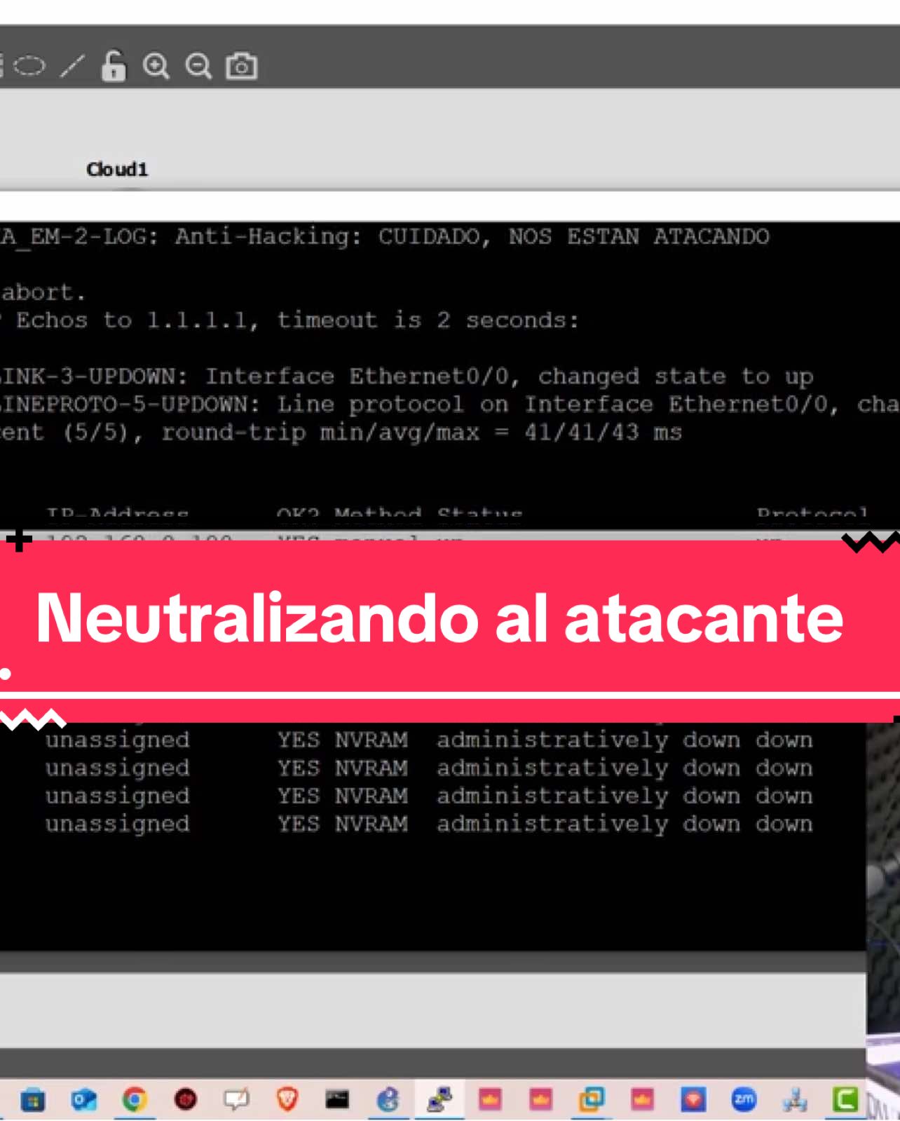 Neutralizando al atacante #ingenieros #CEH #Ciberseguridad #CCNA #wireless #whatsapp #fortinet #ciberseguridad #meraki #vpn #SQL #DoS #nMAP #cisco