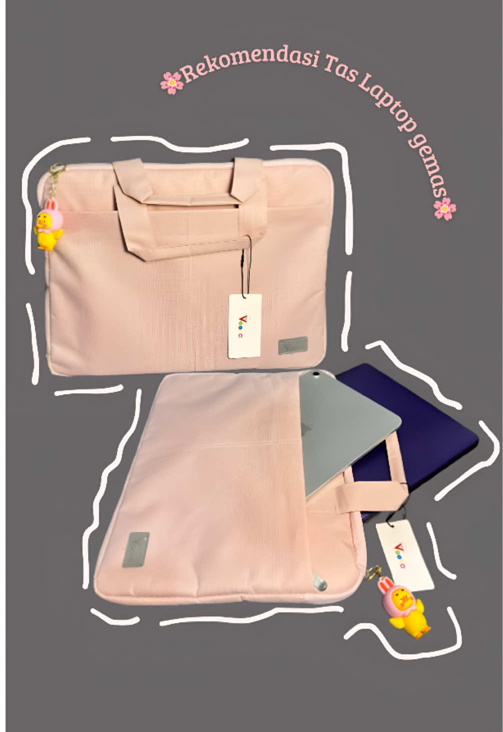 tas laptop @VOOVA HOME okey banget💅🏻🌸 #taslaptop #voova #tasipad #pink 