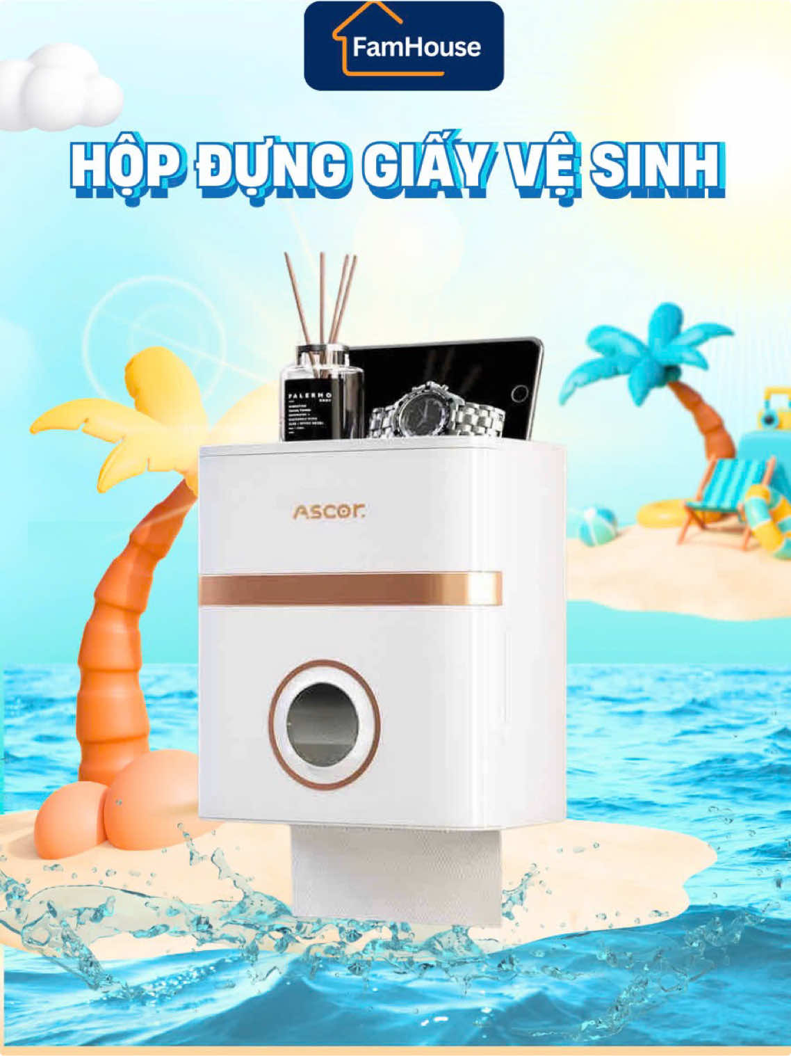 Hộp đựng giấy vệ sinh dán tường #famhouse #dogiadung #giadungtienich #viral #hopdunggiayvesinh 