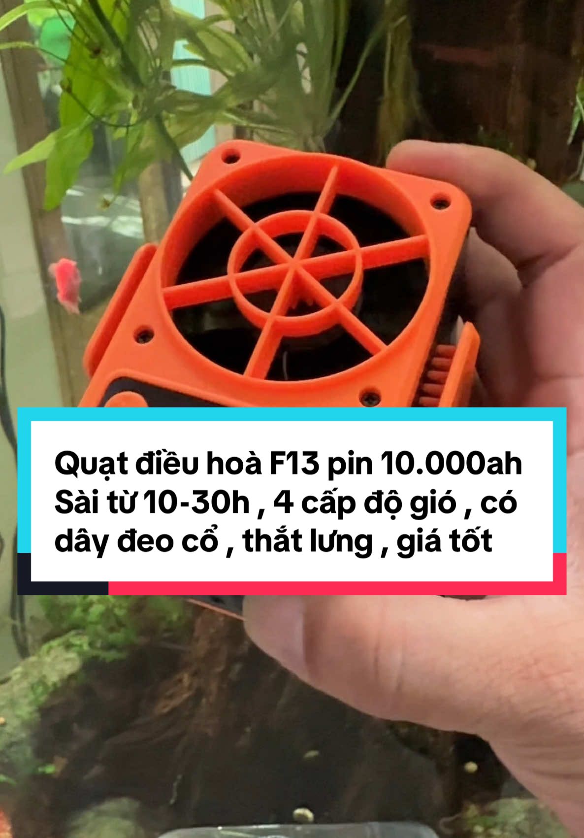 Quạt điều hoà F13 pin 10.000ah  Sài từ 10-30h , 4 cấp độ gió , có dây đeo cổ , thắt lưng , giá trải nghiệm #quat #quatdieuhoa #quataodieuhoa #quattichdien #quattichdienmini #f13 