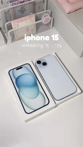 iphone 15 baby blue 🩵 #iphone15 #iphone15blue #apple #unboxing #fyp 