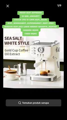 #Mesin kopi Espresso #20 bar_1050 watt #cocok utk di cafe kopi_kedai kopi_minimarket_supermarket_resr area_dll #sajian kopi akan lebih nikmat rasanya_mantap #garansi resmi #chek krjng#mantap 