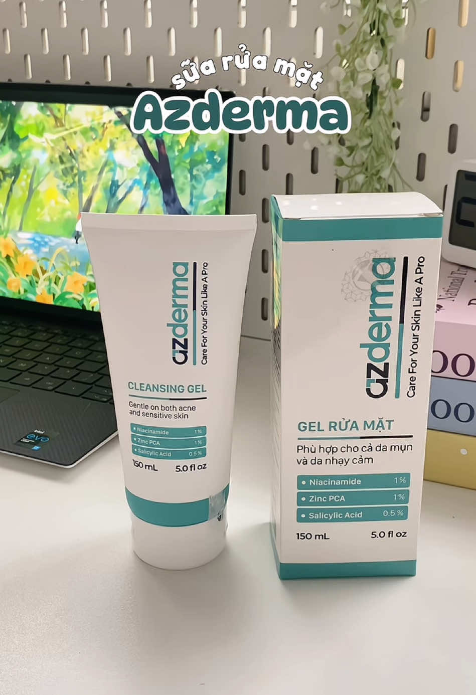 Sữa rửa mặt Azderma ☁️ #azderma #reviewlamdep #skincare #suaruamatcleansinggel #suaruamatazderma 