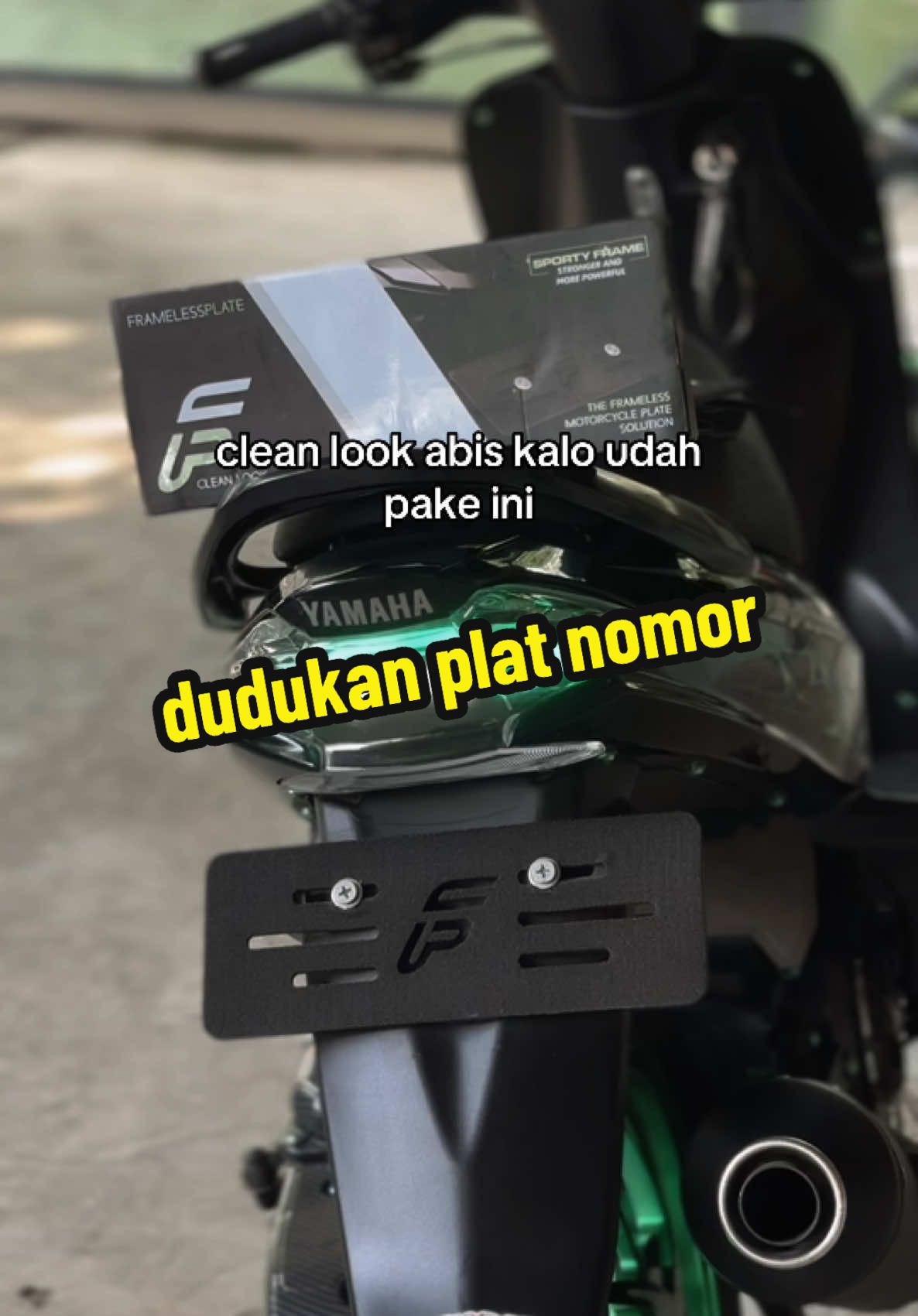 lengkap sama ring baut dikeranjang kuning🤩 #framelessplate #framelessplatemotor #mio #miosporty 