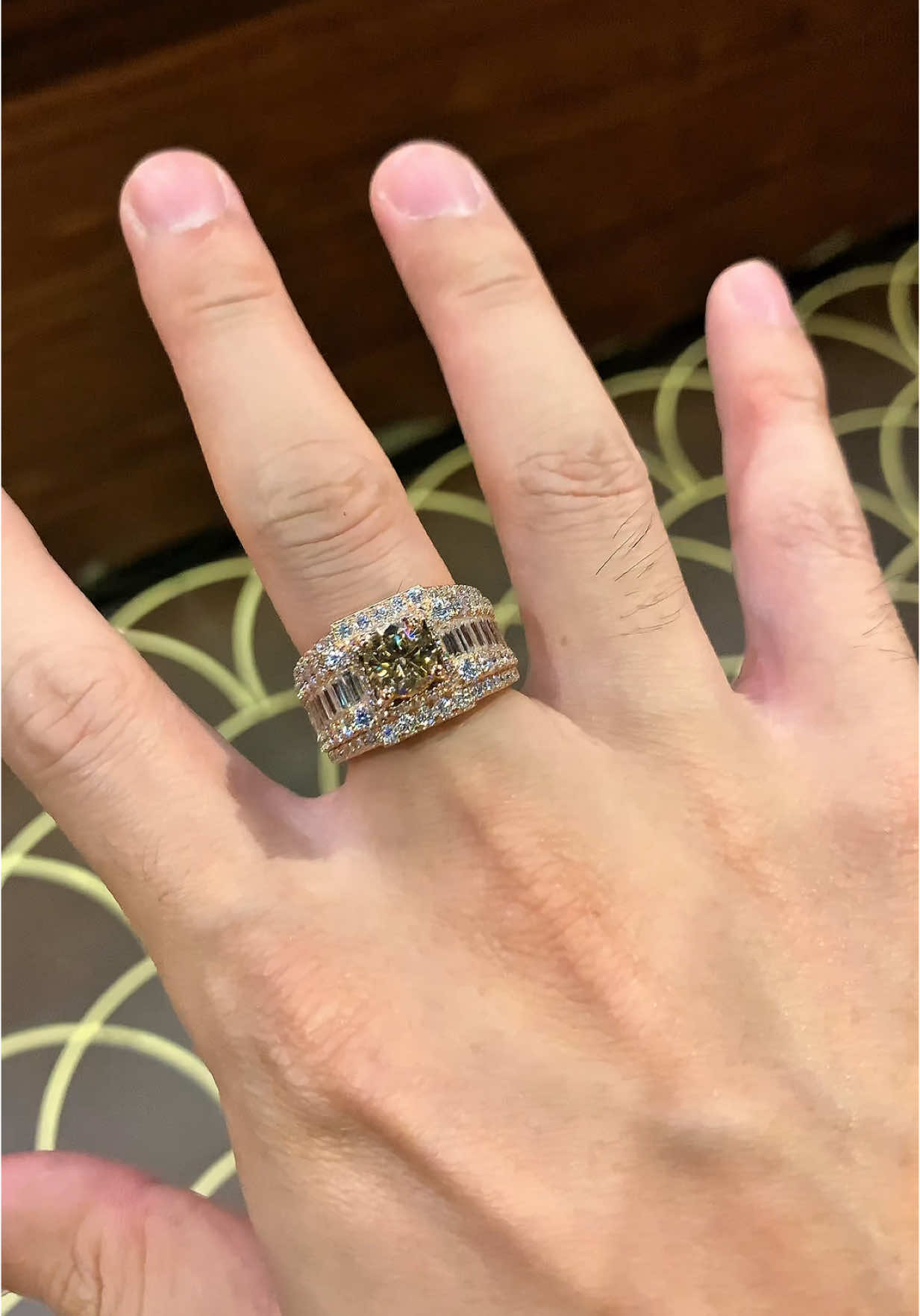 Ổ nhẫn vàng hồng full moiss viên chủ 7,2 vàng cam vừa phong thuỷ vừa đẹp #xuhuong #tajewelry #moissanite #foryou #trangsuc #fpy 