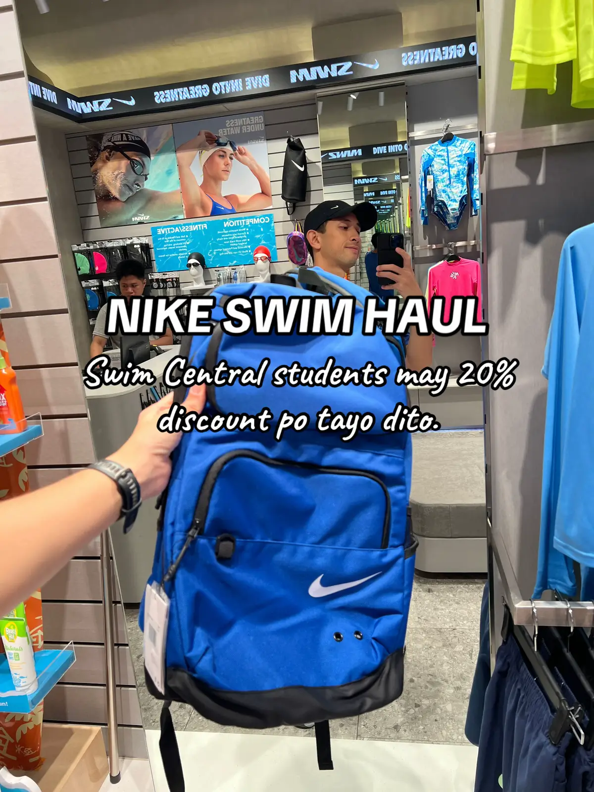 For those na naka enrol na ng swimming lessons, mag shopping na kayo at meron tayong 20% off sa Nike Swim.  Pwede online at pwede din sa physical store nila sa Greenhills. Message us sa swim central FB/IG to get the discount code.  #swimcentralph #lifevestnomore #swimminglessonforadults  | powered by #nikeswimph 
