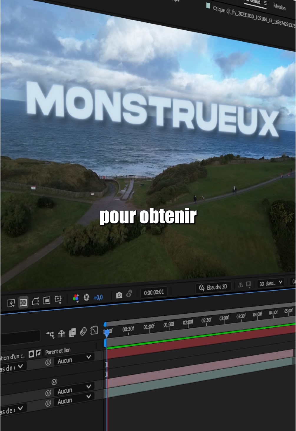 Tu veux donner de la profondeur à ton texte dans After Effects ? Essaie la fonction “Approche caméra” ! Une astuce simple pour des animations plus pro et dynamiques. Tu l’avais déjà testée ? 👇 #aftereffects #motiondesign #astucemontage #texteanime #effetcamera #tutorialae #montagevideo