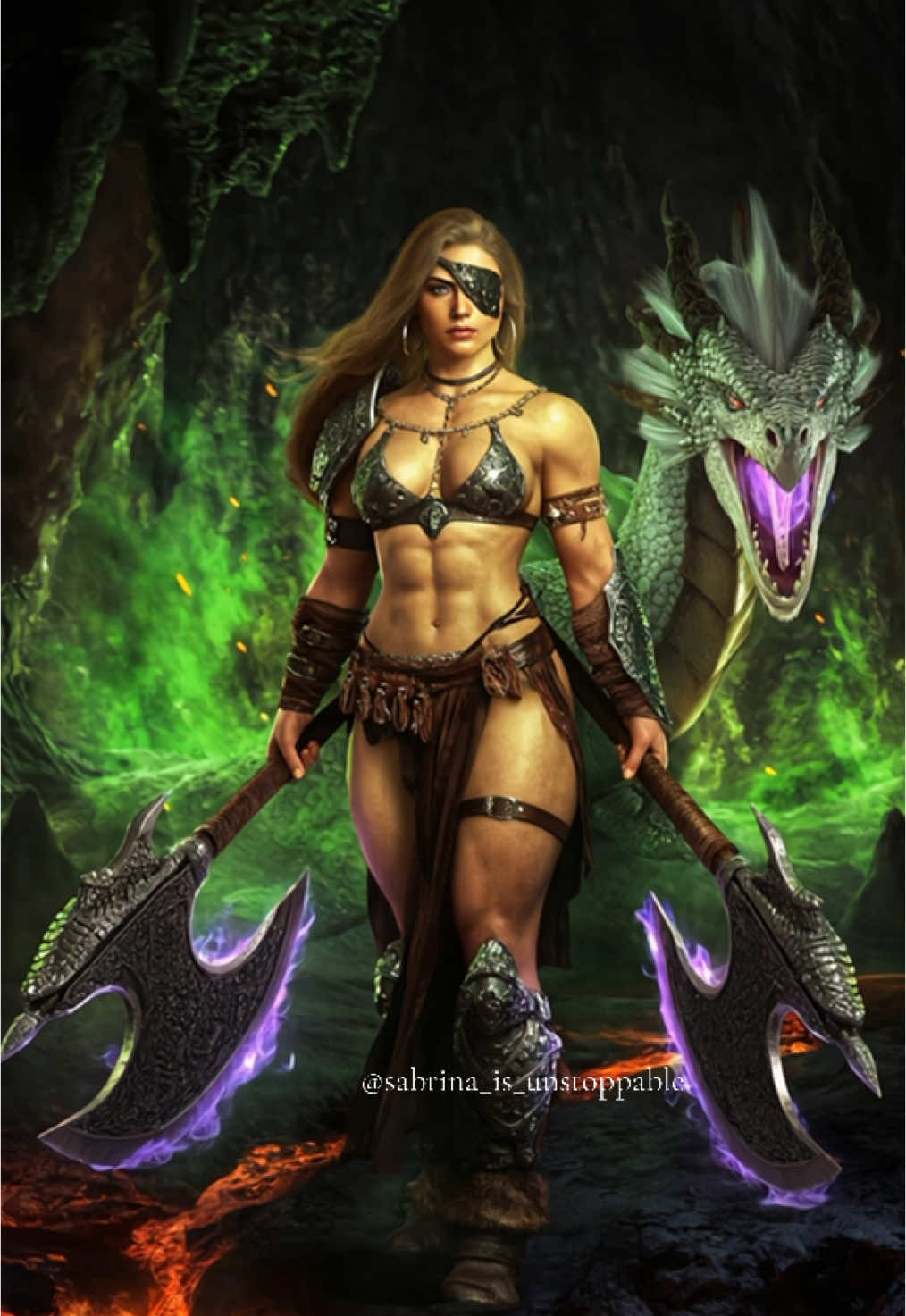 #kriegsgöttin #axes#dragon#drache#fantasyworld #warriorwoman 