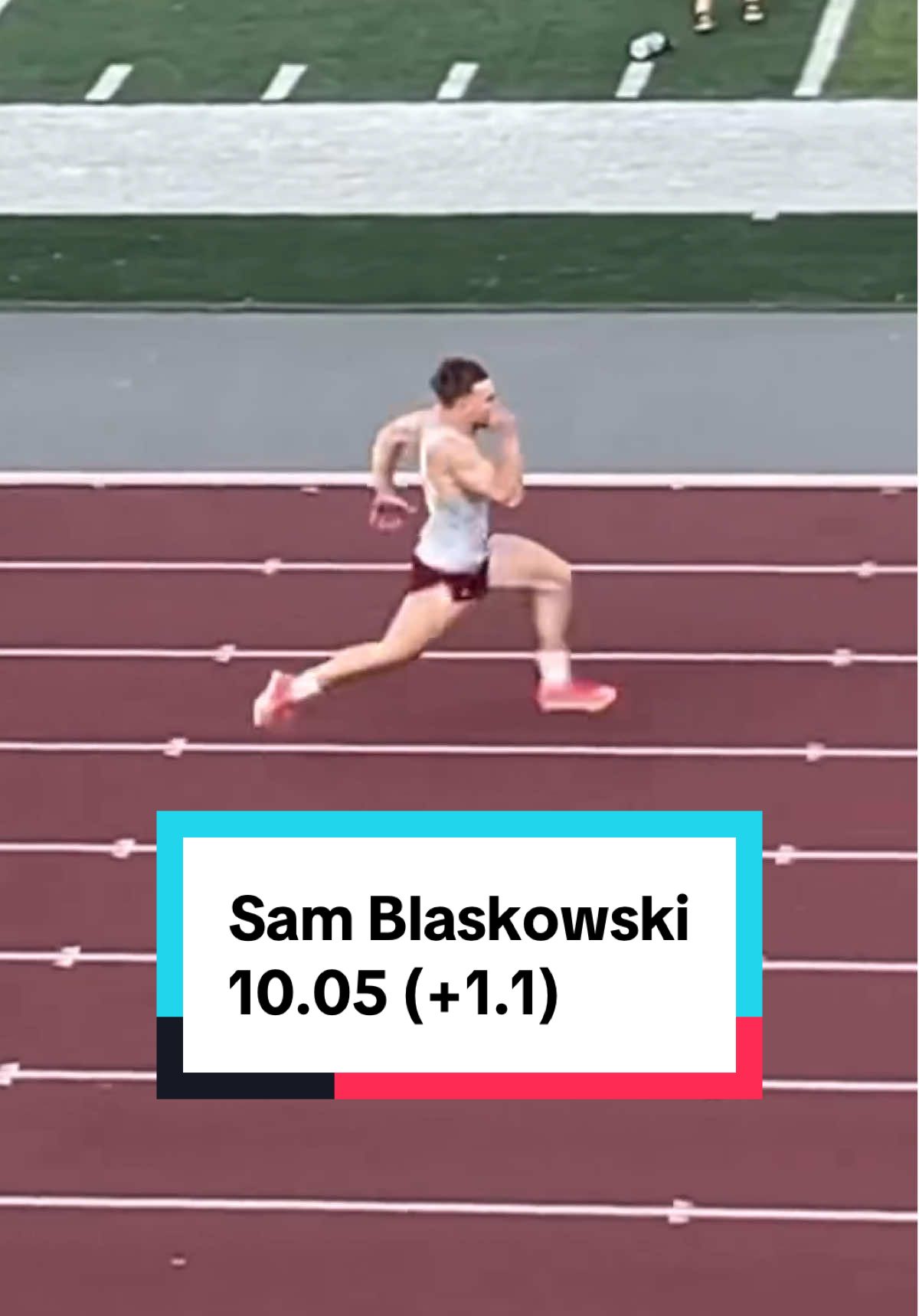 NCAA DIII National Record of 10.05 (+1.1) by Sam Blaskowski 😳 #trackandfield #diii #nationalrecord  via uwlmenstf/IG