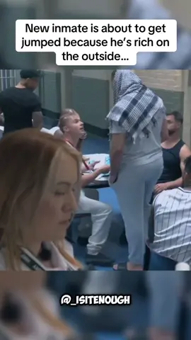 New inmate is about to get jumped because he’s rich on the outside… #fyp #prison #show 