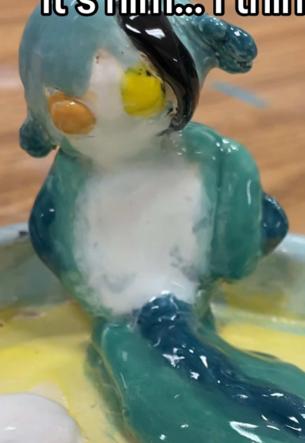 Uhm I would’ve made him more detailed, like adding his gills, but I felt like I would’ve made really messed him up  #twistedwonderland #twst #ceramics #jadeleech #octavinelle #jadeleechtwst #floydleech 