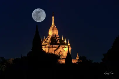 ငွေစန္ဒာရယ် ထိန်ထိန်သာ🌕 #foryou #fyp  #baganaungdin  #bagan #myanmar 