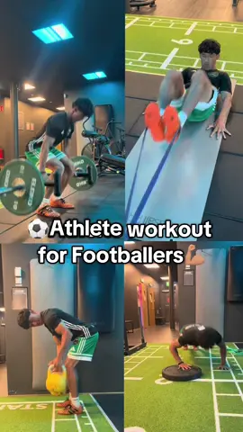 Level up your game on the field🔝 Four workouts to build strength, explosive power, and balans!  #footballworkout #atheletetraining #footballfitness #explosivepower #trianlikeapro #speedandagility #upperbodyworkouts #lowerbodyworkout #speed #gym #foru #flashacademy 