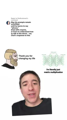 Replying to @Disillusioned What is a worse outcome? Treating machines like humans or treating #agi like a machine? 🤔 #greenscreen #ai #aicontent #philosophy #fyppppppppppppppppppppppp 