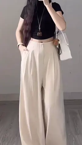 Quần tây ống rộng Hari chất gold Hàn quốc #quantaynu #docongai #outfitnu #goiymacgi #quanongrong 