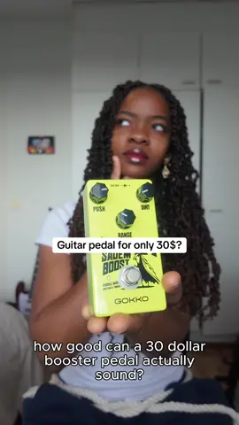 Trying the Salem Booster pedal from @GOKKO AUDIO #beccasmelodies #pedalboard #guitarist #electricguitar #gokkoaudio #fyp 