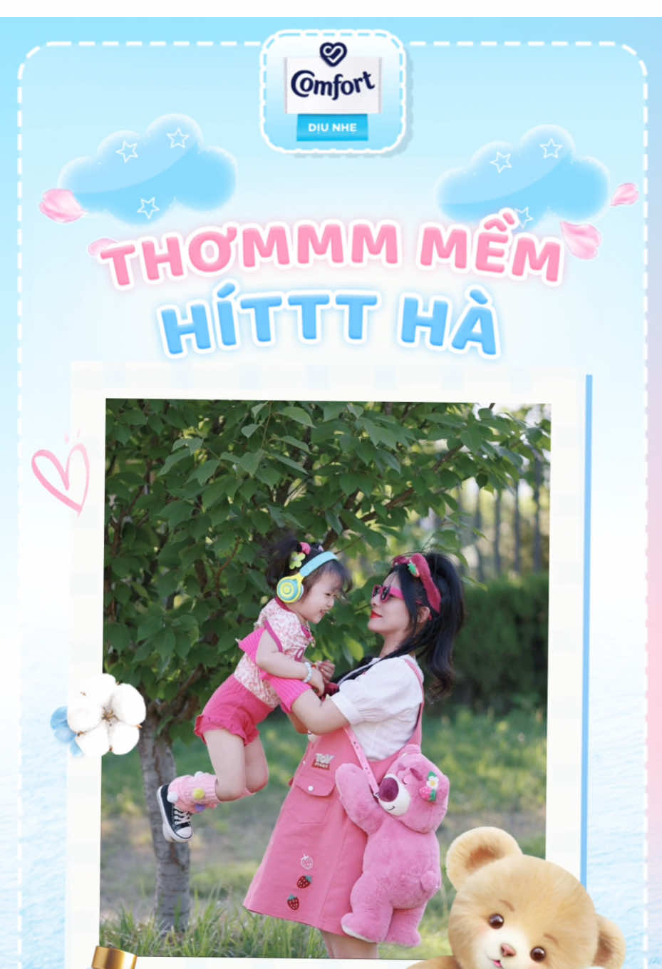 #ComfortOmEmHitHa  @Comfort Vietnam  Hãy để Comfort đồng hành cho bé yêu hương thơm dịu nhẹ suốt ngày dài 😍.  #ÔmÊmHítHà #ComfortDịuNhẹ