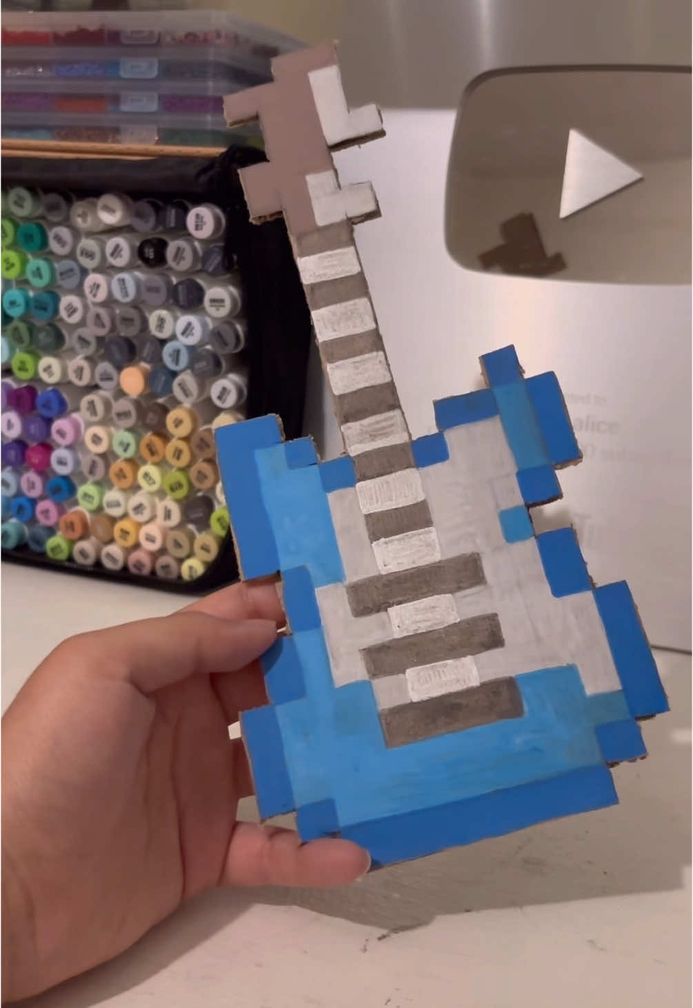 DIY Minecraft guitar 😳🎸✨ #art #DIY #artideas #diyideas #Minecraft #minecraftdiy #guitar #roomdecor #diydecor #drawing #drawingideas 