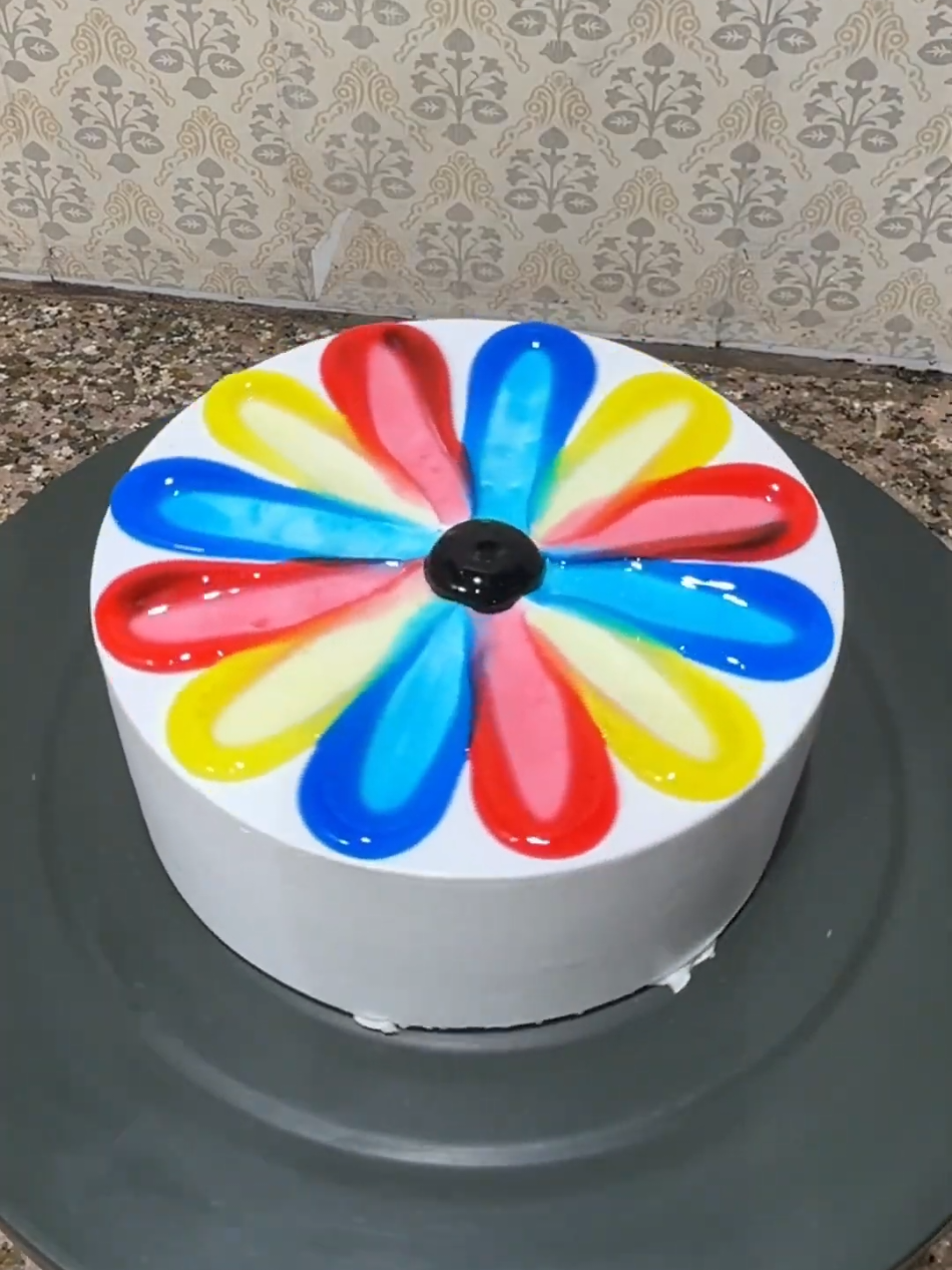 Colour Full Vanilla Cake Design#design #parati #treanding #chocolate #yummyfood #cakedecorating 