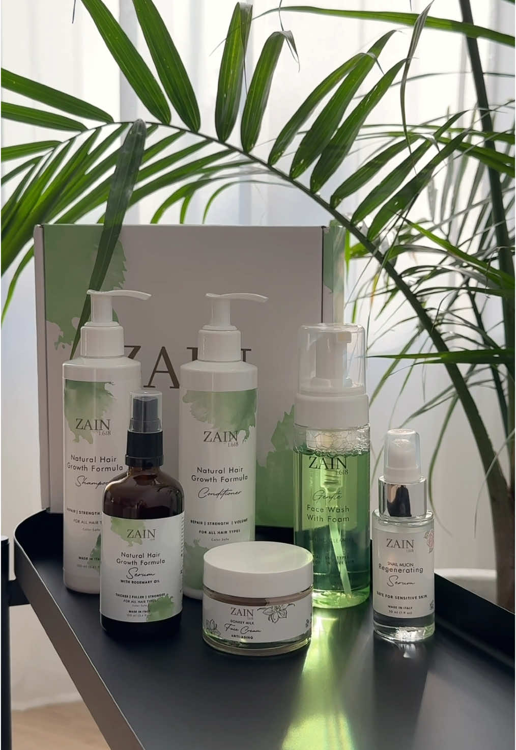 ✨ Invest in natural beauty – it will thank you later. 🌱 🇮🇹 Made in Italy. 100% natural. Effective results. 💫 For hair that thrives and skin that glows – try the ZAIN1.618 Hair Growth Set and Regenerating Skincare. #fyp #fypシ #Zain1beauty #zain1 #hairgrowth #hairgrowthtips #skincare #skincareroutine #explore #natural #beauty 