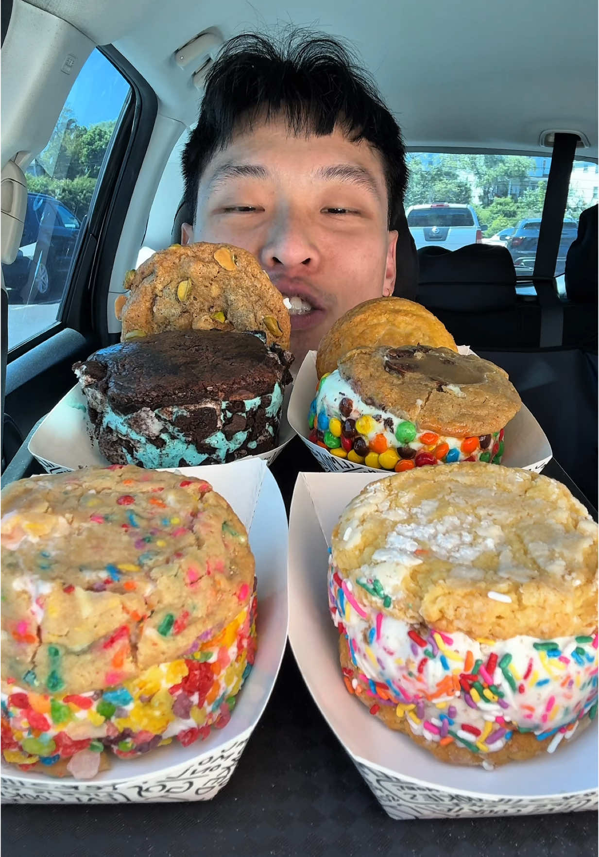 Trying cookies ice cream sandwich @TheBakedBear #icecream #dessert #icecreamsandwich #eatingshow #Foodie #mukbangeatingshow #fypシ゚viral 