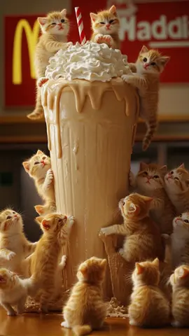 Milkshakes all day #McDonalds #cats #cattok #viralvideo #funnyvideo #ai #kittens #cattiktok