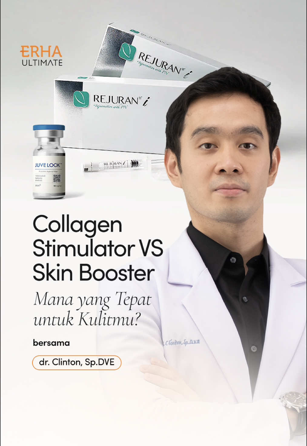 Sama-sama bikin kulit glowing tapi Skin Booster & Collagen Stimulator punya cara kerja yang berbeda, lho! Yuk kita cari tau cara kerja keduanya bersama dr. Clinton, Sp.DVE!  #ERHAUltimate #SkinBooster #CollagenStimulator #KlinikKecantikan #KulitGlowing #perawatanwajah 