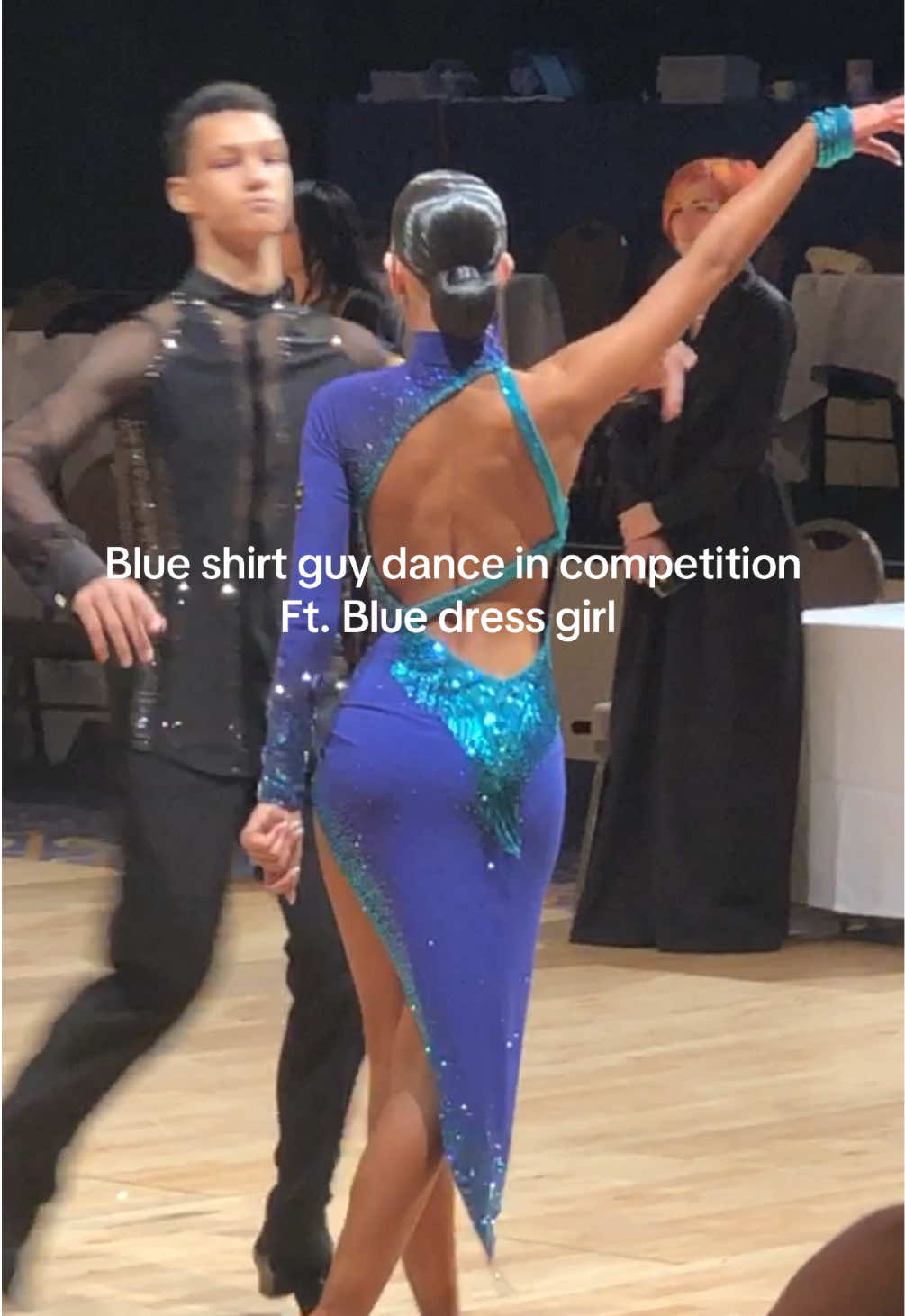 Whisking it up on the competition floor 💃🏻 if you wondered what the blue shirt guys whisk dance drills are for… here it is. #whiskdance #whisktrend #blueshirtguy #blueshirtguydancing #blueshirtdance #blueshirtdancing #sambawhisk #ballroomdancer #latindance #samba 