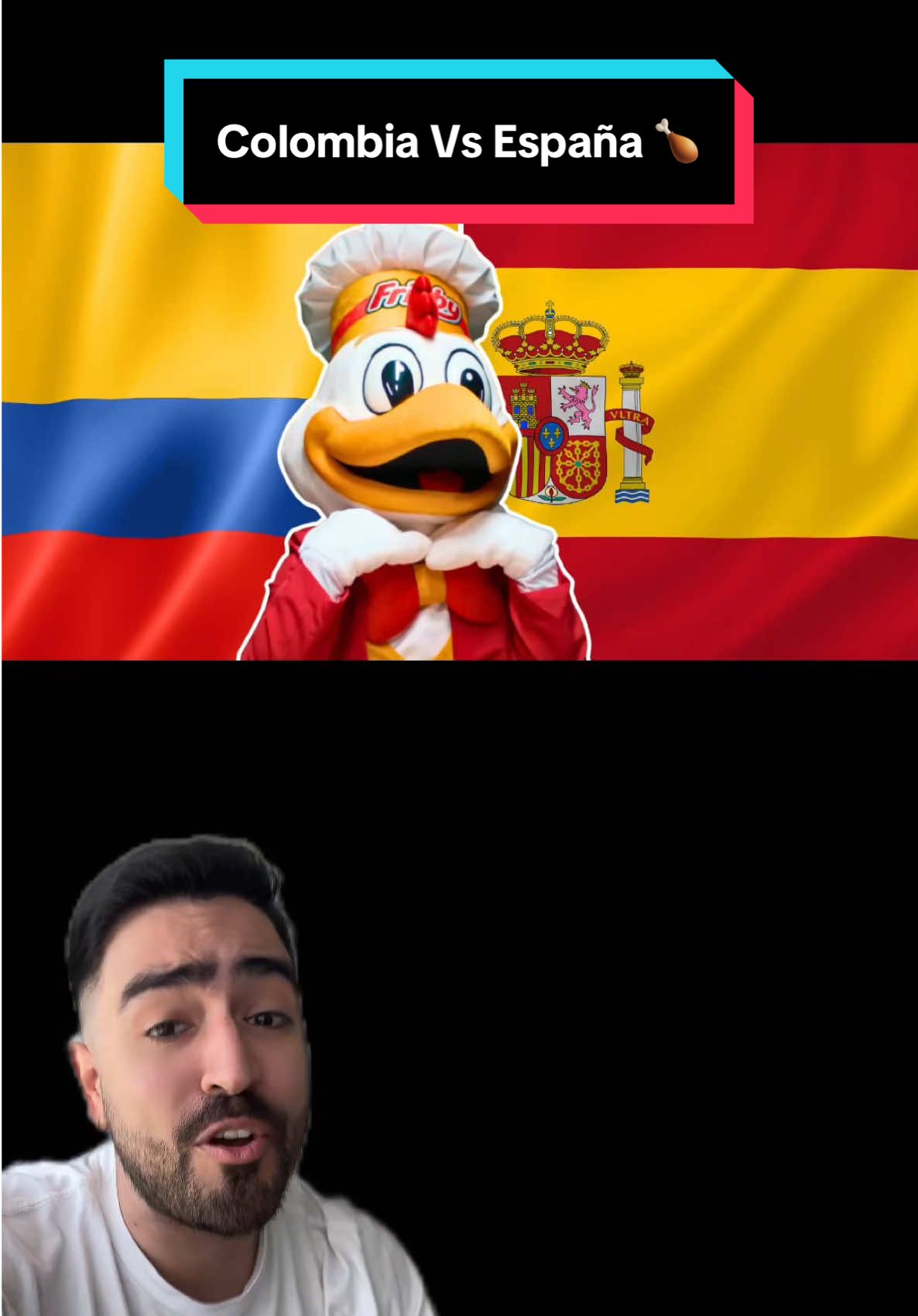 #greenscreen Colombia Vs España 🍗 #colombia #humor #chisme #frisby #españa 