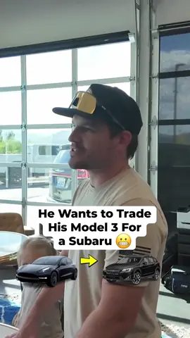High-mileage Tesla meets budget Subaru Crosstrek. Would you swap your Model 3 for a Crosstrek? #tesla #subaru #crosstrek #cartrade #carbuying #fy #fyp