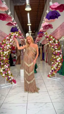 #StatementGown #SparkleAndSlay #BeadedBeauty #OneShoulderGlam #DressedToImpress #GoldenHourGlow #GownGoals #RunwayReady #BoutiqueStyle #FringeFever 