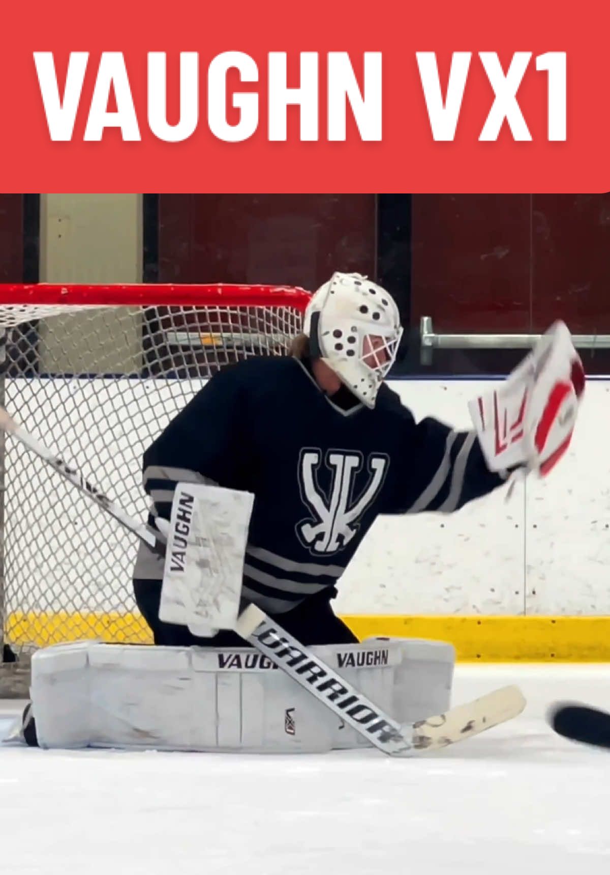 First skate demoing the new @Vaughn Hockey VX1 gear #hockey #goalie #micdup 