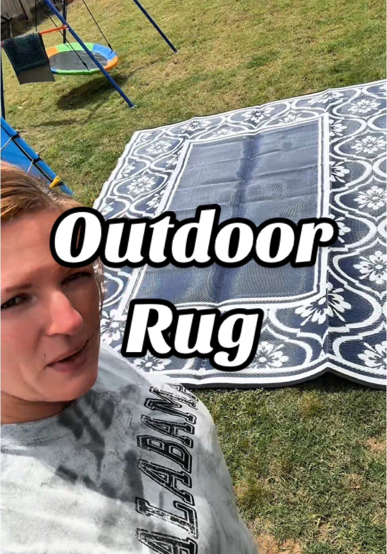 This is the 8’x10’. Don’t get me wrong. This is literally THE picnic mat, beach mat, laying out in the sun mat, but it says outdoor rug in the description, and I wouldn’t categorize this as a rug.  I do love it though.  #BeachMat #PicnicMat #OutdoorRug #OutdoorMat 