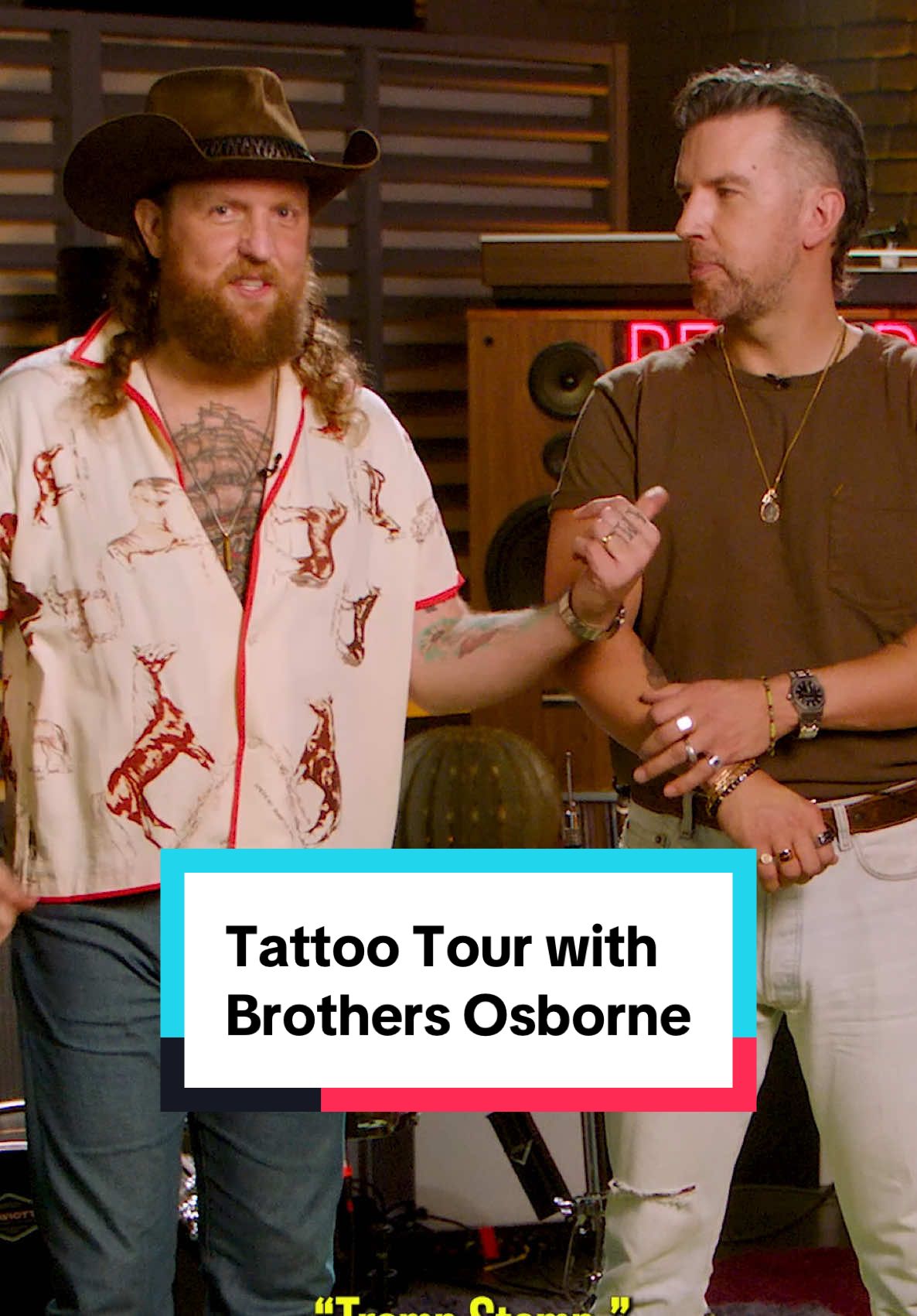 These #tattoos have plenty of stories behind them 😂🐌👻 @Brothers Osborne  #tattootour #countrymusic 