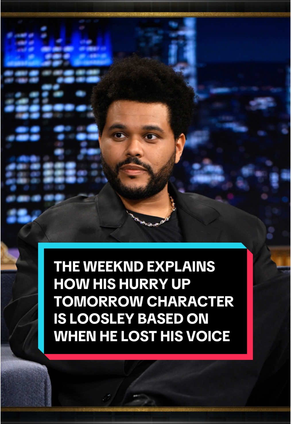 @The Weeknd explains how his character in HURRY UP TOMORROW is loosely based on the time he lost his voice in front of 80,000 people. #FallonTonight #TonightShow #TheWeeknd #HURRYUPTOMORROW #TheWeekndOnFallon #JimmyFallon 