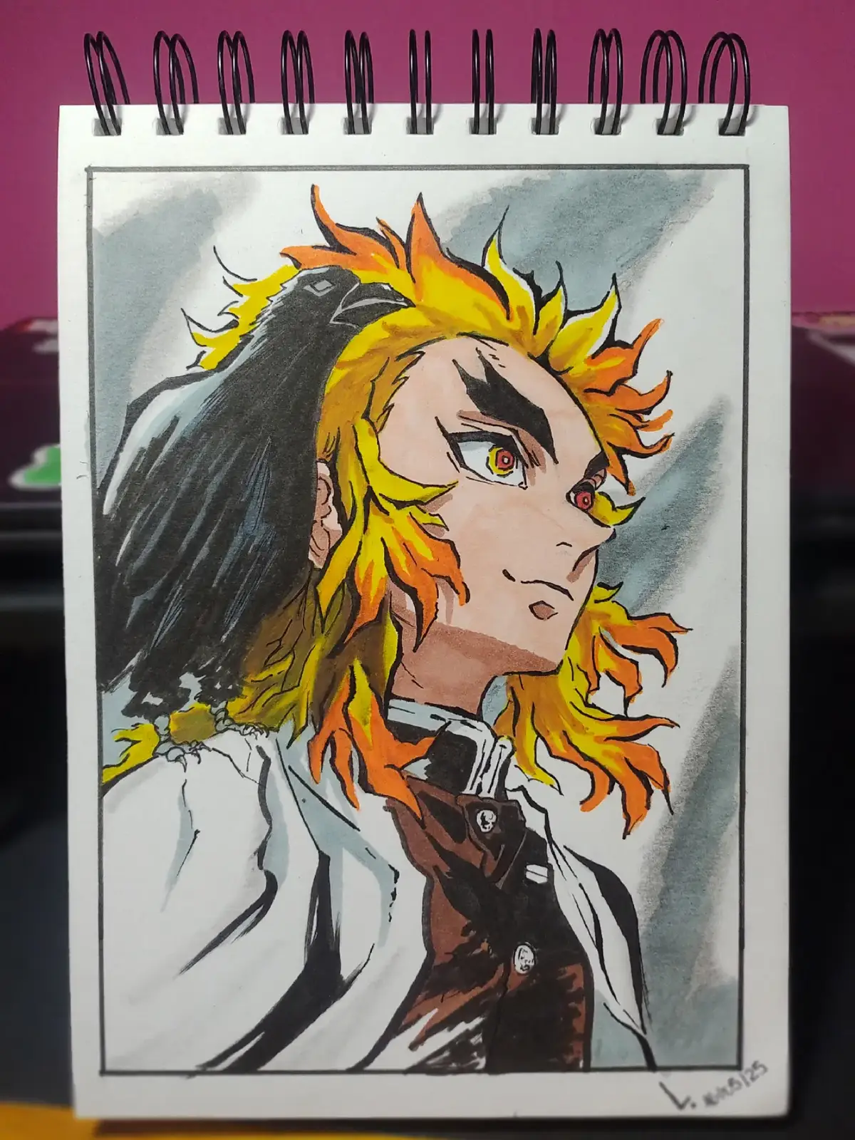 MANTENGAN SUS CORAZONES ARDIENDO  Y SUPEREN SUS LÍMITES!❤️‍🔥 . . . . . . . #kyojurorengoku #rengokukyojuro #demonslayer #kimetsunoyaiba #kny #knymanga #demonslayeranime #draw #drawings #anime #art 
