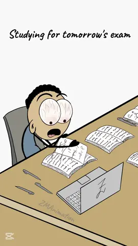 Studying for tomorrow's exam (Animation)  #fouryou #fypp #f #fyp #shorts #animationmeme #funnytiktok #foru #funny