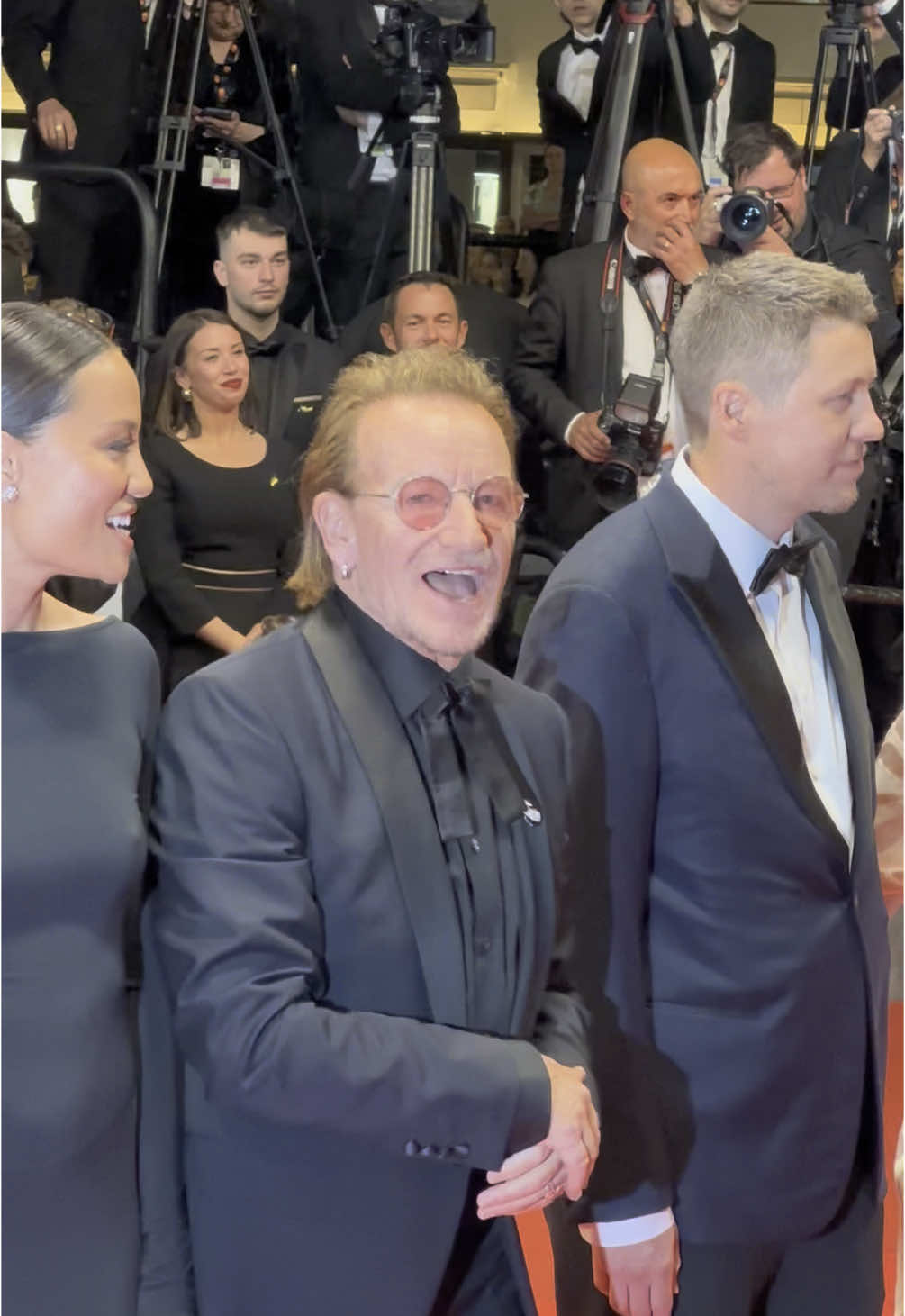 Bono sings at red carpet in Cannes  #Cannes #bono #cannesfilmfestival #bonou2 #u2 