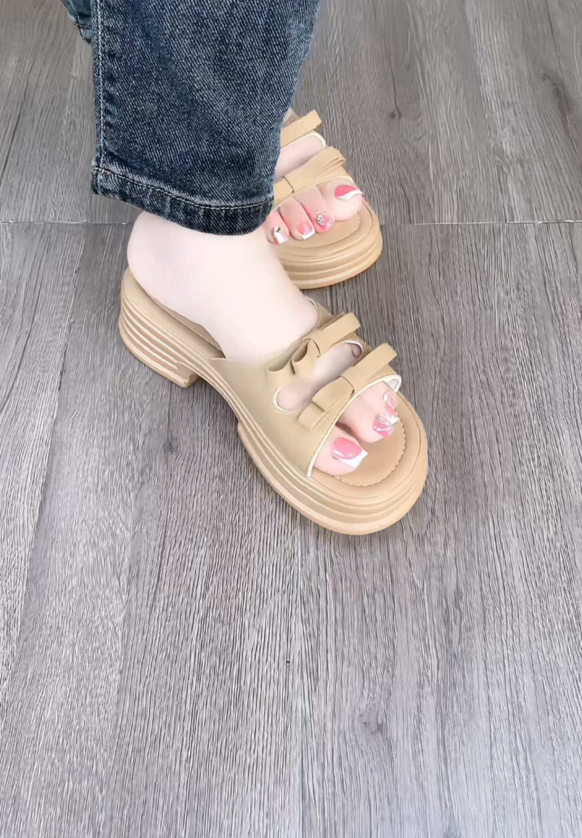 Dép xuồng Quai Ngang Khoét Giữa đính nơ đế 5cm #giaydepnu #giaydep #fyp #shopgiaydep#xuhuong #thinhhanh #giaydepxinh#giaydep2023 