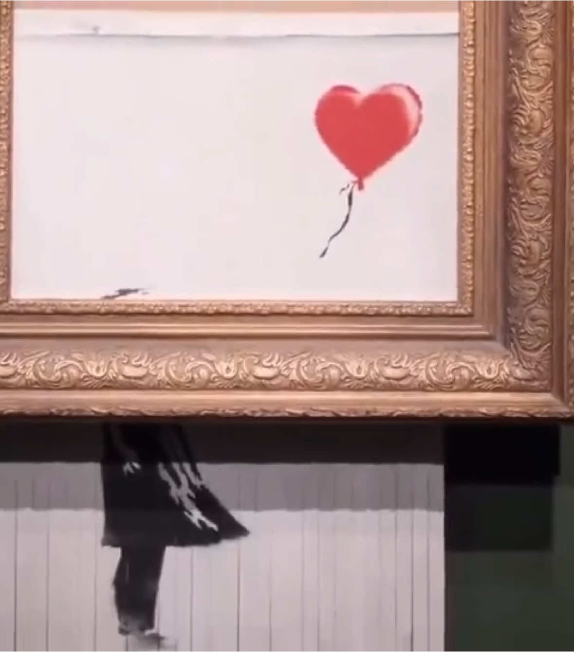 Banksy’s iconic painting, originally titled “Girl With Balloon” famously shredded itself moments after being sold for $1.4 million at Sotheby’s auction in 2018. The artwork, which partially self-destructed through a hidden shredder embedded in the frame, was later retitled “Love Is In The Bin.” Despite the dramatic event, the piece’s value skyrocketed due to its notoriety and the unprecedented nature of the stunt. In 2021, it was resold for a staggering $25.4 million, making it one of Banksy’s most valuable works. The incident is considered one of the most memorable moments in contemporary art auction history. #aplasticplant #contemporaryart #banksy 
