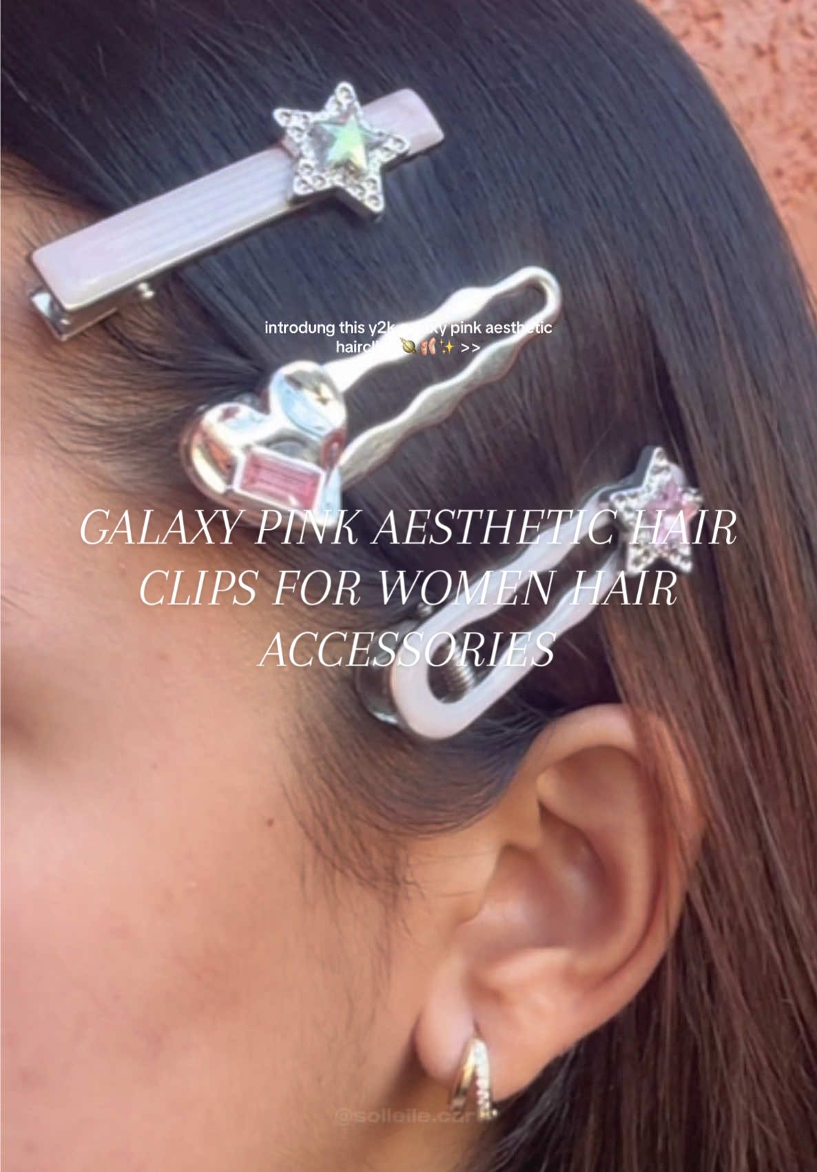 GALAXY PINK AESTHETIC HAIR CLIPS FOR WOMEN HAIR ACCESSORIES #hairclip #hairaccessories #hairstyle 