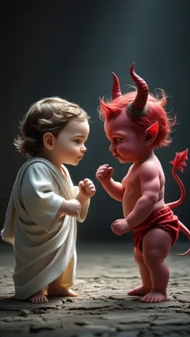 👶🏻When Jesus Stands  Even the Smallest Light Fights the Darkness 👿#jesus #jesuslovesyou #amen #bible #yeshua #faith #diosteama #prayer #motivation #fyp #viral #foryou #explore #baby #kid #devil #demon 