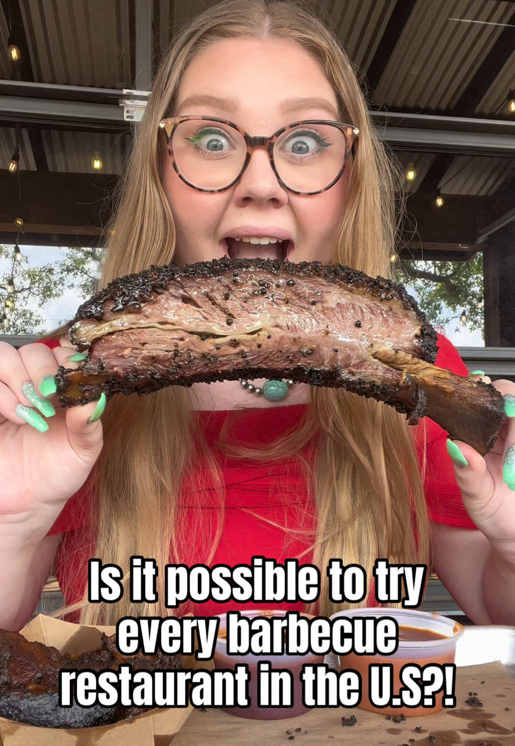 Is it possible to try every barbecue restaurant in the United States?! 🤯 #nationalbbqday #texasbbq #bbqtok #texasfood #FoodTok 