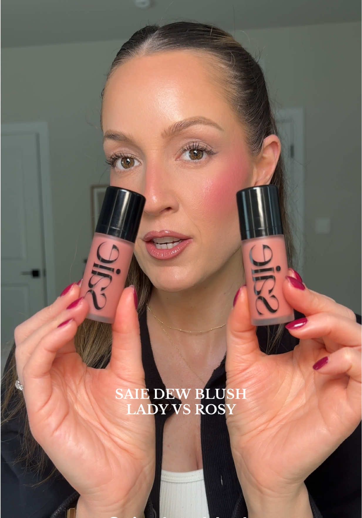 My two current faves of the @Saie dew blush😍 lady vs rosy #saieblush #liquidblush 