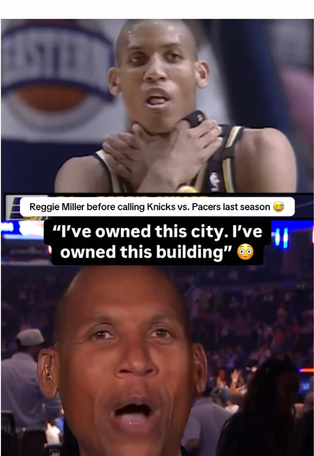 Reggie Miller said this last year before the #Knicks vs. #Pacers… now they meet again. And this will be the FINAL series called on TNT 🥺 #newyork #indiana #garden #NBA #basketball #reggiemiller (🎥: @NBA on TNT)