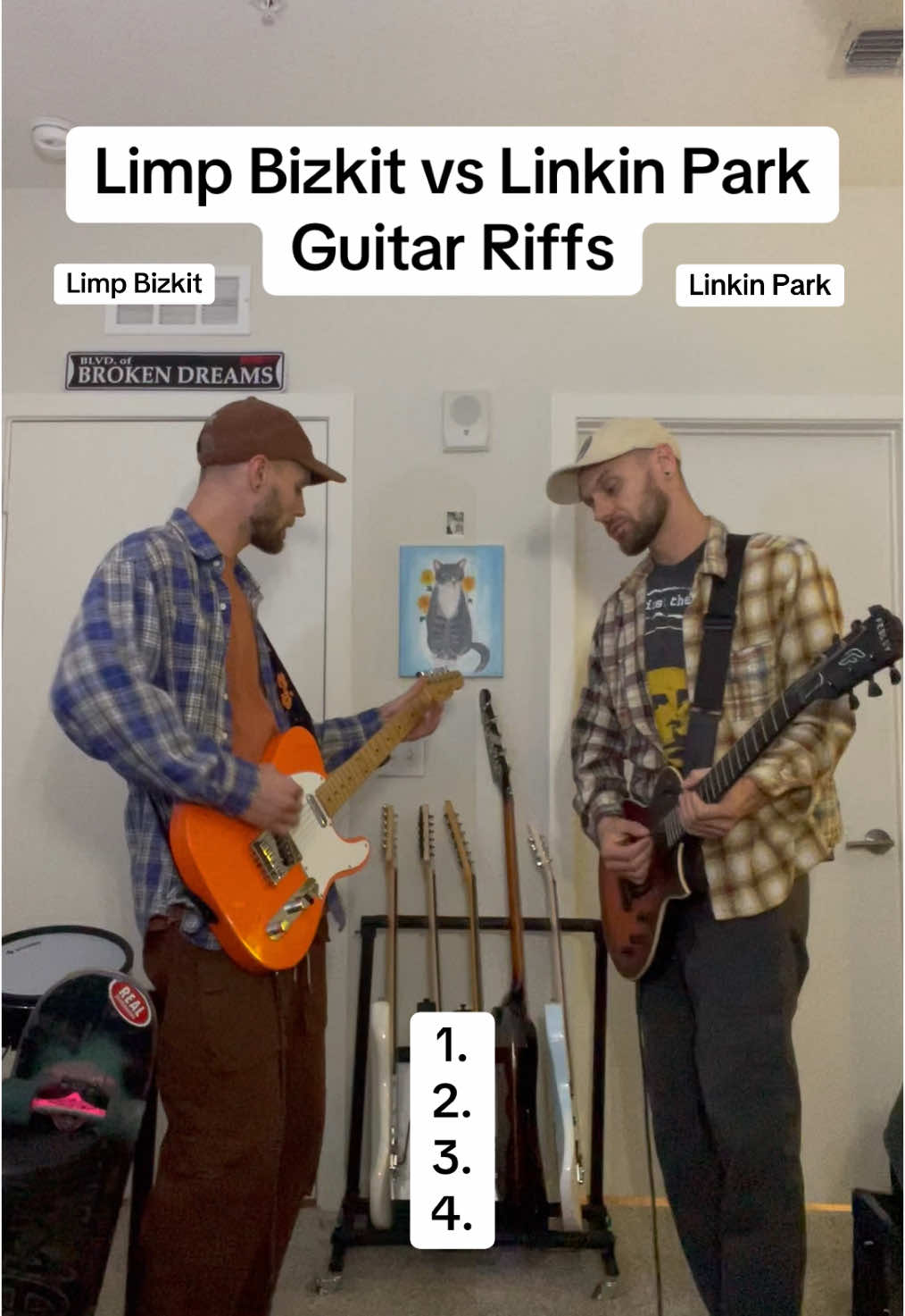 Linkin Park vs Limp Bizkit Riffs 😤🤘 #guitar #limpbizkit #linkinpark #numetal #2000s #rockmusic #metal #alternativerock #fyp 
