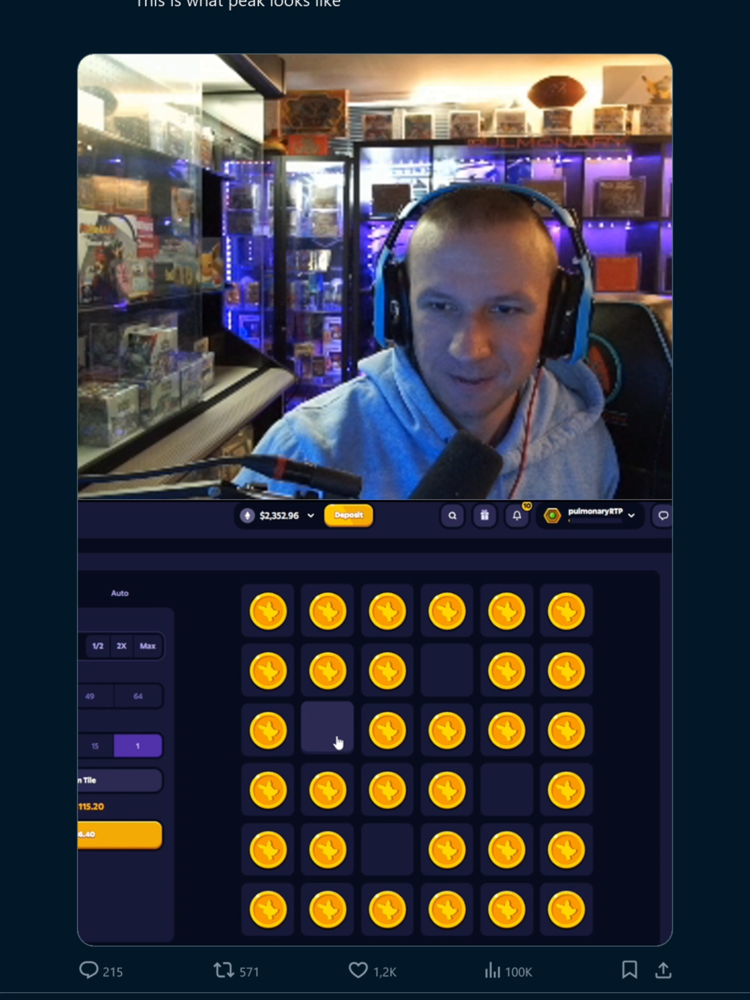 This is what peak looks like #pulmonary #kickstreaming #roobet